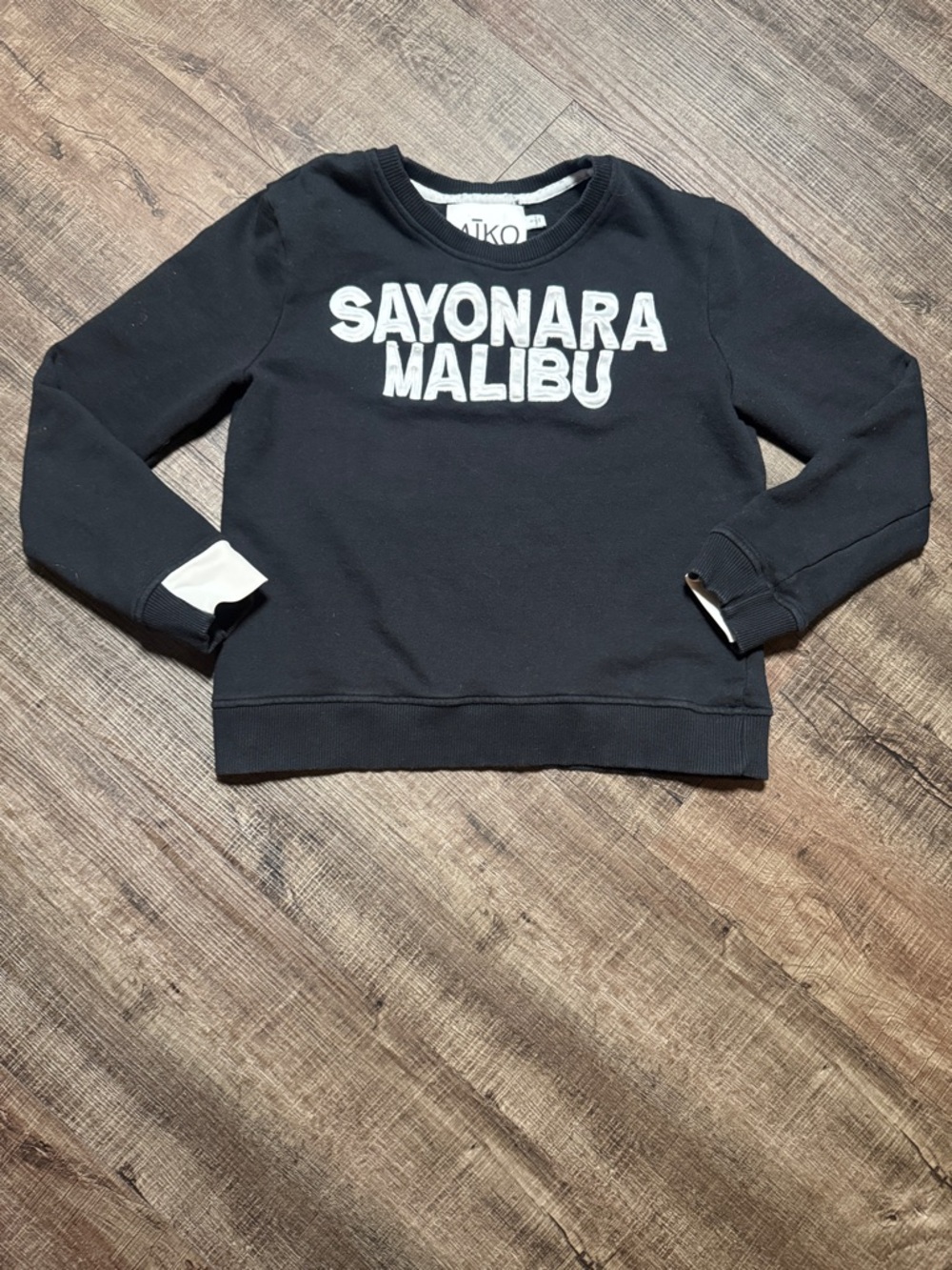 Black 'Sayonara Malibu' Crewneck Sweatshirt - Women